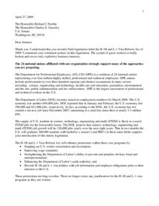 L-1 visa / Visa / Globalization / International economics / Human migration / H-1B visa / Foreign workers / Department for Professional Employees /  AFL–CIO