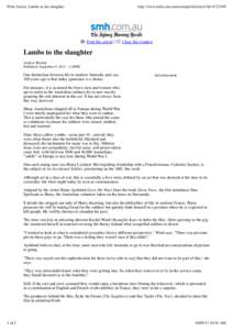 Print Article: Lambs to the slaughter  http://www.smh.com.au/action/printArticle?id=[removed]Print this article |