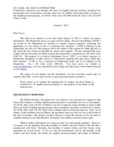 ST[removed]GIL[removed]CONTRACTORS Construction contractors are deemed end users of tangible personal property purchased for incorporation into real property, and they incur Use Tax liability based upon their cost pri