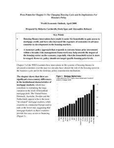 Press Points for Chapter 3: The Changing Housing Cycle and Its Implications For Monetary Policy, World Economic Outlook, April 2008