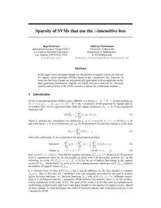 Sparsity of SVMs that use the -insensitive loss  Ingo Steinwart