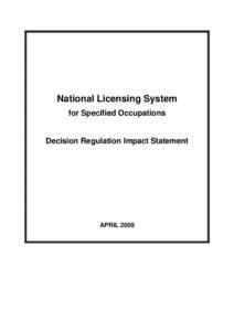 National Licensing System for Sepcified Occupations