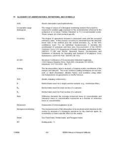 IV. GLOSSARY OF ABBREVIATIONS, DEFINITIONS, AND SYMBO LS  AAS Ato m ic absorptio n spectrophotom etry.