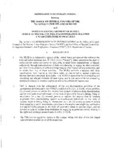 MEMORANDUM OF UNDERSTANDING between   THE OFFICE OF GENERAL COUNSEL OF THE