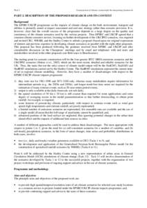 Part 2  Construction of climate scenariosfor the integrating framework PART 2: DESCRIPTION OF THE PROPOSED RESEARCH AND ITS CONTEXT Background