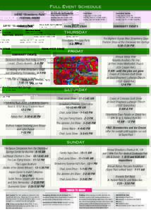 Full Event Schedule SAYRE “Strawberry Park” FESTIVAL HOURS MAIN STAGE  Arts & Crafts Fair/FamilyFest