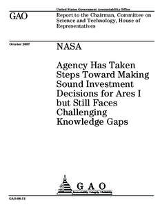 Ares I / Ares V / DIRECT / Shuttle-Derived Launch Vehicle / Constellation program / Exploration Systems Architecture Study / Ares / Earth Departure Stage / Space Shuttle retirement / Spaceflight / Space technology / Human spaceflight