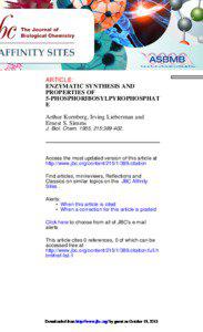 ARTICLE: ENZYMATIC SYNTHESIS AND PROPERTIES OF
