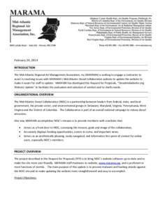 February 24, 2014 INTRODUCTION The Mid-Atlantic Regional Air Management Association, Inc (MARAMA) is seeking to engage a contractor to assist in resolving issues with MARAMA’s Mid-Atlantic Diesel Collaborative website 