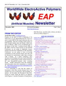 Environmental Robots Inc. / Electroactive polymers / Yoseph Bar-Cohen / David Hanson / Technology / Electromagnetism / Dielectric elastomers / Ionic polymer–metal composite / Games / Year of birth missing / Polymers / Armwrestling Match of EAP Robotic Arm Against Human