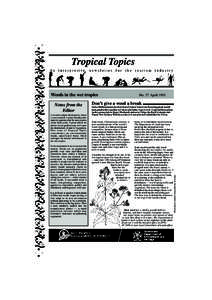 Tropical Topics interpretive newsletter  for