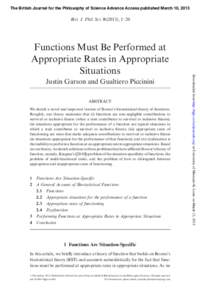 The British Journal for the Philosophy of Science Advance Access published March 10, 2013  Brit. J. Phil. Sci), 1–20 Justin Garson and Gualtiero Piccinini ABSTRACT