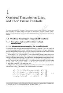 1 AL Overhead Transmission Lines and Their Circuit Constants