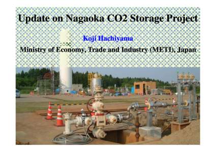 Update on Nagaoka CO2 Storage Project Koji Hachiyama Ministry of Economy, Trade and Industry (METI), Japan Contents Project Overview