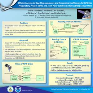 Efficient Access to Raw Measurements and Processing Coefficients for NPOESS Preparatory Project (NPP) and Joint Polar Satellite Systems (JPSS) Sensor Data 1 Saunders ,  1