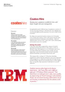 IBM Software Business Analytics Construction / Architecture / Engineering  Coates Hire