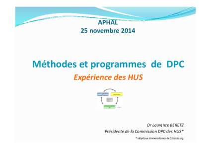 APHAL	
  	
  	
  	
   25	
  novembre	
  2014	
   Méthodes	
  et	
  programmes	
  	
  de	
  	
  DPC	
   Expérience	
  des	
  HUS	
  