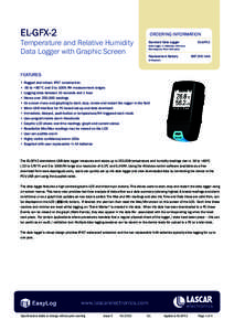 EL-GFX-2  ORDERING INFORMATION Temperature and Relative Humidity Data Logger with Graphic Screen