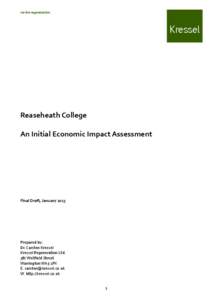 we live regeneration  Kressel Reaseheath College An Initial Economic Impact Assessment