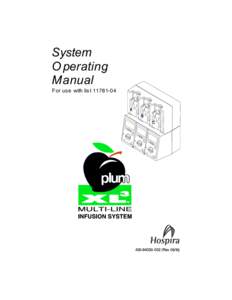 System O perating Manual For us e with lis t[removed]  CHANGE HISTORY