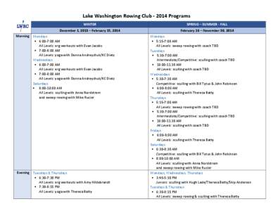 Microsoft Word - LWRC 2014 Programs