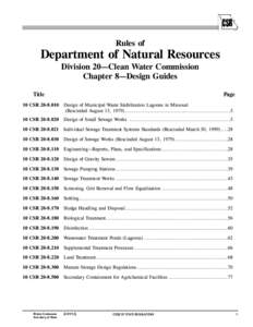 Rules of  Department of Natural Resources Division 20—Clean Water Commission Chapter 8—Design Guides Title