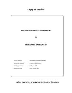 Microsoft Word - Politique des enseignants[removed]doc