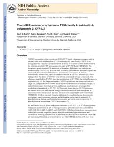 NIH Public Access Author Manuscript Pharmacogenet Genomics. Author manuscript; available in PMC 2012 May 01. NIH-PA Author Manuscript