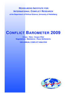 H EIDELBERG I NSTITUTE FOR I NTERNATIONAL C ONFLICT R ESEARCH at the Department of Political Science, University of Heidelberg