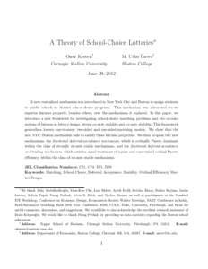 Game theory / Stable marriage problem / Ex-ante / National Resident Matching Program / Alvin E. Roth / Randomness / Stability / Boston College / Mathematics / Matching / Applied mathematics