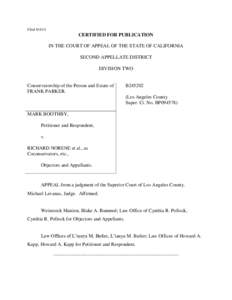 Filed[removed]CERTIFIED FOR PUBLICATION IN THE COURT OF APPEAL OF THE STATE OF CALIFORNIA SECOND APPELLATE DISTRICT DIVISION TWO