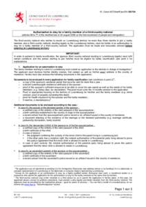 10_Cond.AST.MemFam.ENDirection de l’Immigration Authorisation to stay for a family member of a third-country national (articles 68 to 77 of the modified law of 29 august 2008 on the free movement of people and