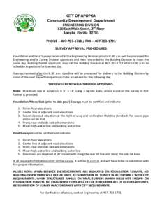 CITY OF APOPKA Community Development Department ENGINEERING DIVISION 120 East Main Street, 2nd Floor Apopka, Florida[removed]PHONE – [removed]FAX – [removed]