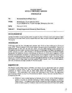 Sacramento metropolitan area / Droughts / Local government in California / Nevada Irrigation District / Emergency management / Drought / California Department of Forestry and Fire Protection / Placer County /  California / Folsom Lake / Geography of California / Atmospheric sciences / Government of California