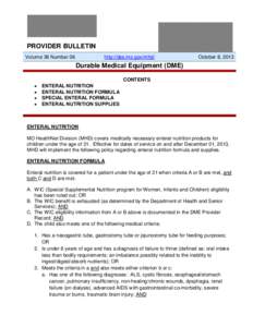 PROVIDER BULLETIN Volume 36 Number 06 http://dss.mo.gov/mhd/  October 8, 2013