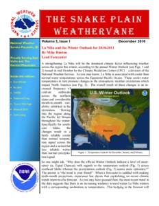 The Snake Plain Weathervane National Weather Service Pocatello, ID  Proudly Serving East