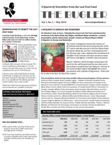A Quarterly Newsletter from the Last Post Fund  THE BUGLER Vol. 1, No. 3 — May 2010 IRONMAN RUNS TO BENEFIT THE LAST POST FUND
