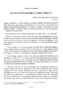 Humberto Giannini  EL NACIONALISMO COMO TEXTO El año Z789 será borrado de la histona Goebbcls.