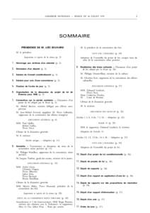 ASSEMBLÉE NATIONALE – SÉANCE DU 26 JUILLET[removed]SOMMAIRE PRÉSIDENCE DE M. LOÏC BOUVARD