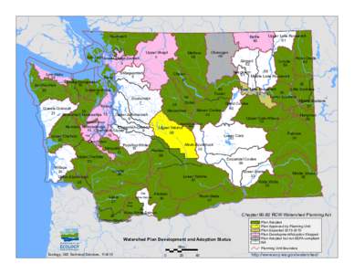 Chapter[removed]RCW Watershed Planning Act - WRIA Map of plans Updated[removed]