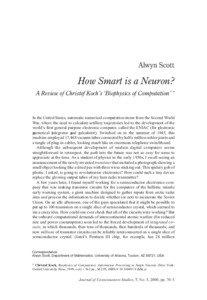 Alwyn Scott  How Smart is a Neuron?