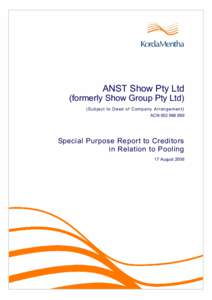 Microsoft Word[removed]CRS - Ansett - Show Group Pooling Report - MCB.DOC