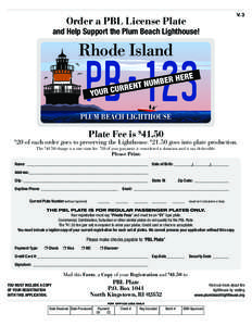 V. 3  Order a PBL License Plate and Help Support the Plum Beach Lighthouse!