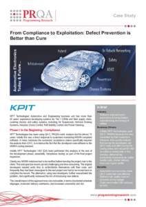 Case Study  From Compliance to Exploitation: Defect Prevention is Better than Cure  In Brief