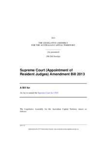 Supreme Court (Appointment of Resident Judges) Amendment Act 2013