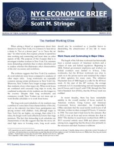 NYC ECONOMIC BRIEF Office of the New York City Comptroller Scott M. Stringer MARCH 2015