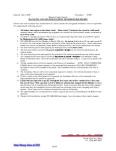 Enacted: July 1, 2008  Procedures: 8210P Barbour County Schools IN-COUNTY OUT-OF-ZONE STUDENT TRANSFER PROCEDURES