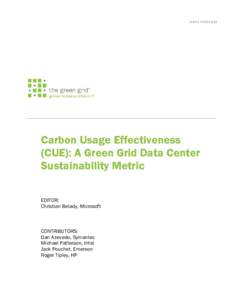 Energy / Computing / Energy conservation / Computers and the environment / Physical universe / Electric power / Power usage effectiveness / Energy economics / Climate change policy / Data center / Sustainable energy / Energy development