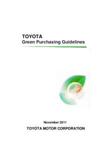 TOYOTA Green Purchasing Guidelines November[removed]TOYOTA MOTOR CORPORATION