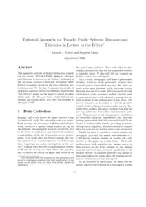 Technical Appendix to “Parallel Public Spheres: Distance and Discourse in Letters to the Editor” Andrew J. Perrin and Stephen Vaisey September, 2008  Abstract